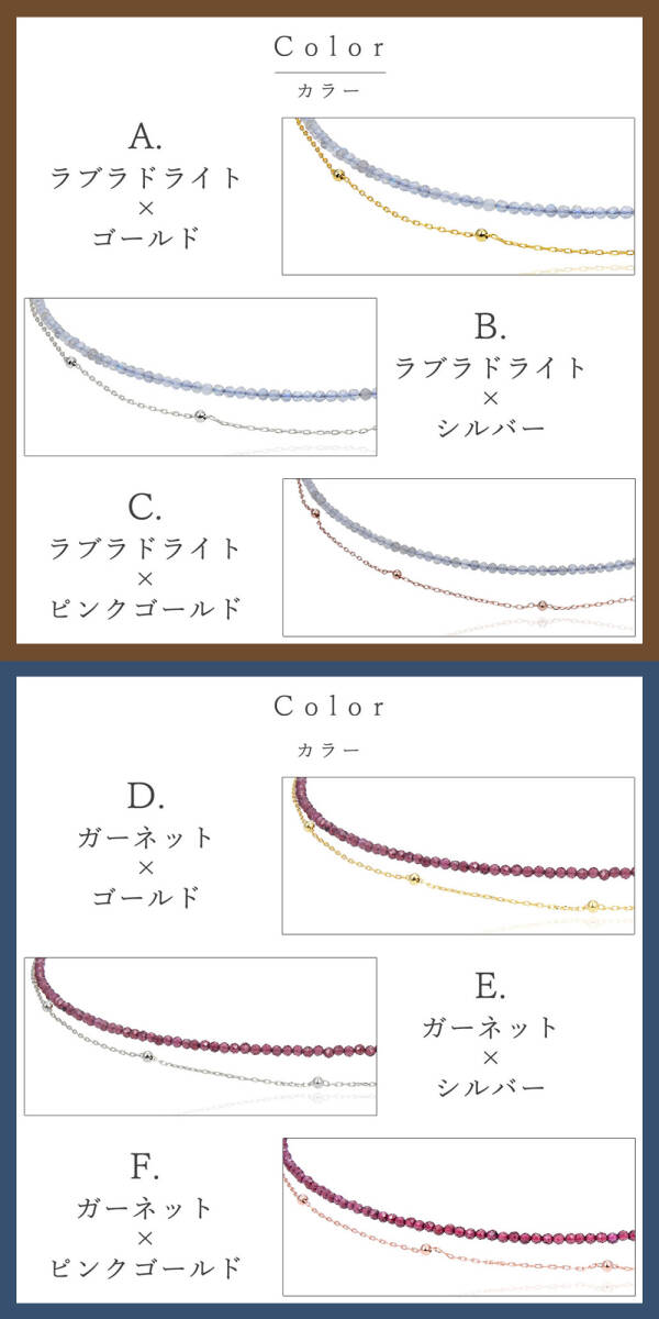 ネックレス レディース シルバー925 ペンダント 2連 ガーネット_画像4