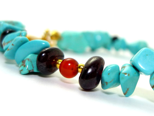  turquoise garnet anklet Power Stone lady's men's ... accessory ... stone adjuster attaching 
