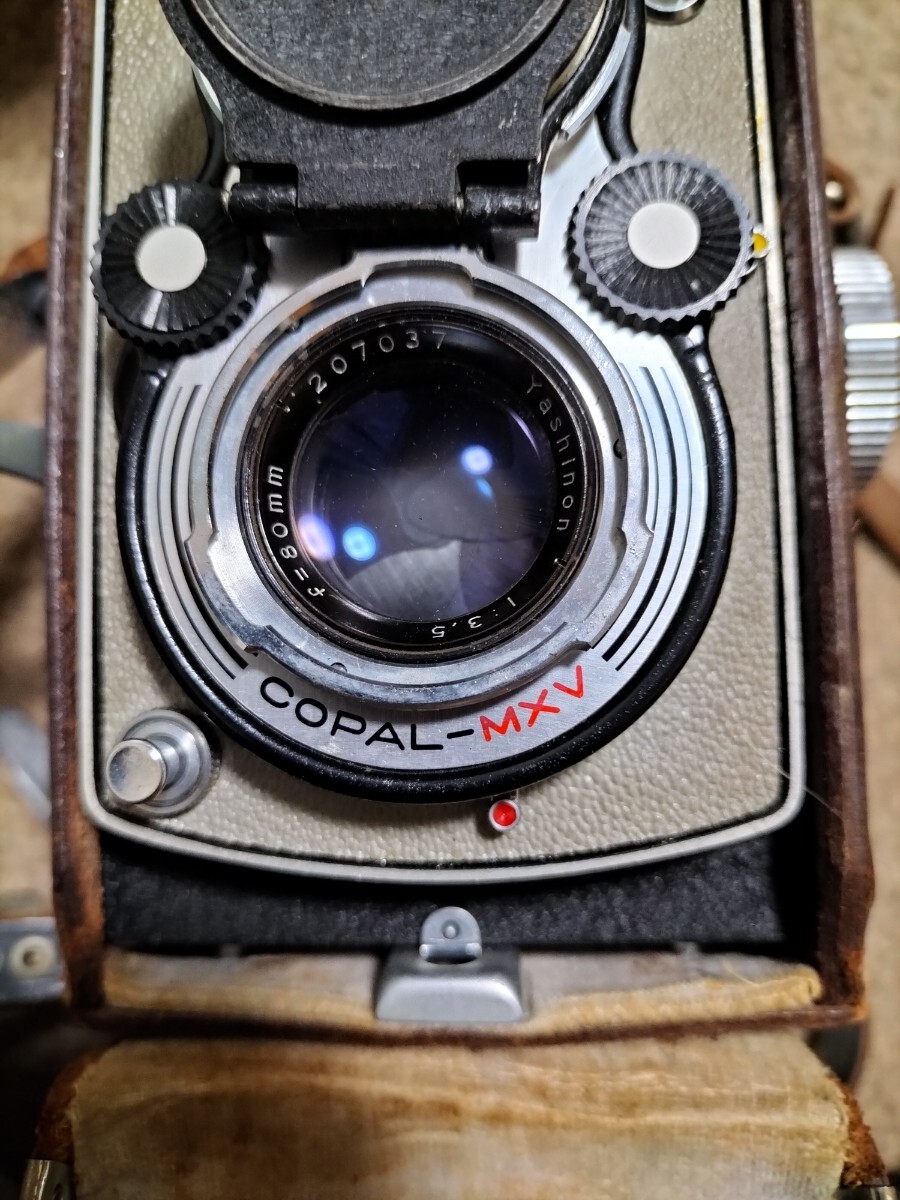 YASHICA-AUTO COPAL-MXV f=80mm 二眼カメラ 元箱 ケース付き ジャンク_画像4