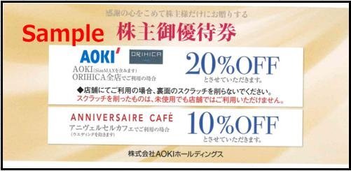 ◆06-10◆AOKI 株主優待券(ORIHICAオリヒカ優待20％OFF) 10枚set-E◆_画像1