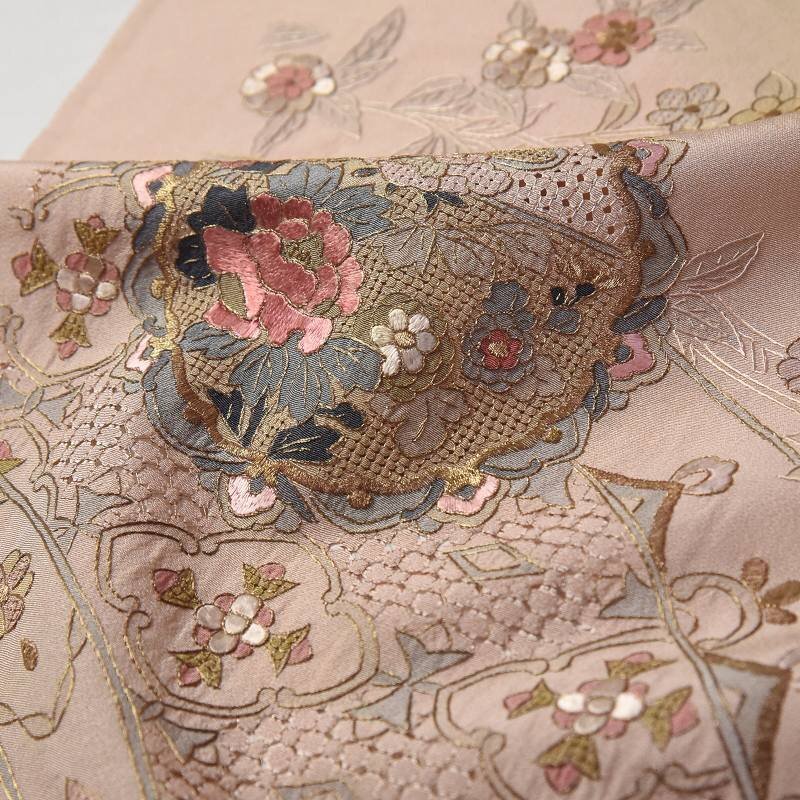 【ほりだし堂】　付下げ　中国三大刺繍　蘇州刺繍　相良刺繍　汕頭刺繍　ぼかし色　反物　着物　着尺　4/29～5/6