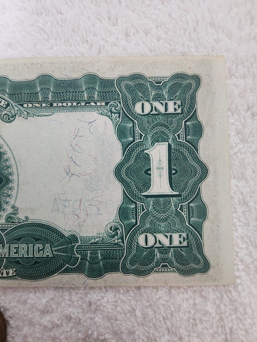 ★希少★ アメリカ １８８６年 大型紙幣 １ドル 旧紙幣 外国紙幣 world paper moneyの画像9