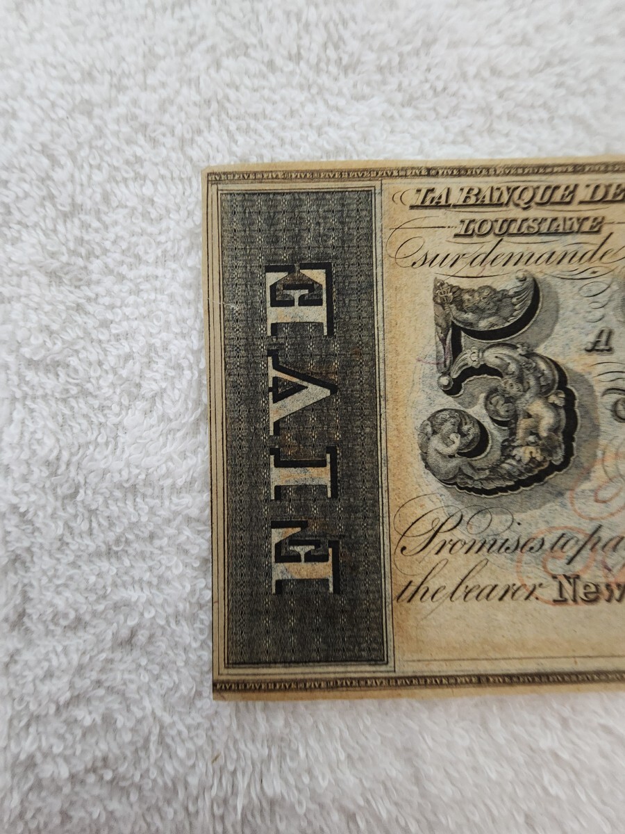 ★希少★ アメリカ ルイジアナ １８００年代 旧紙幣 外国紙幣 world paper moneyの画像2