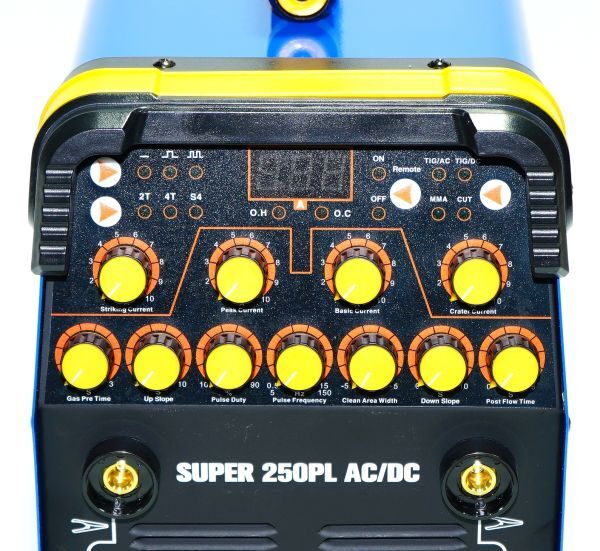 【スーパースペック】交流/直流 インバーター TIG溶接機+プラズマカッター SUPER250PL AC/DC 青！パルス 単相100V/200V 鉄 ステン アルミ kの画像4