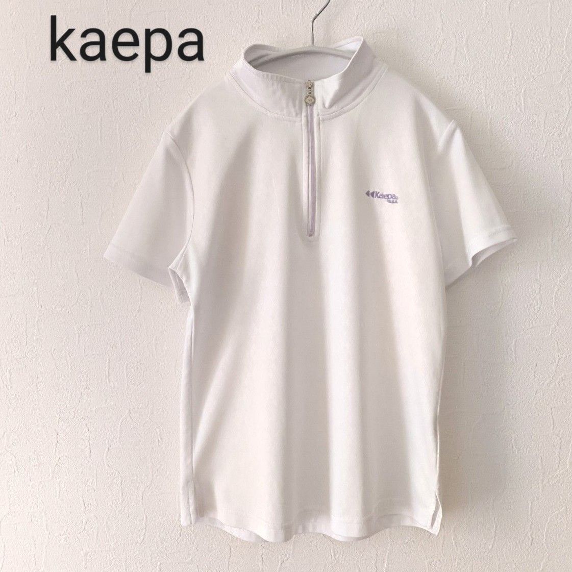 【kaepa ケイパ】ハーフジップ 半袖 ポロシャツ レディース ホワイト  