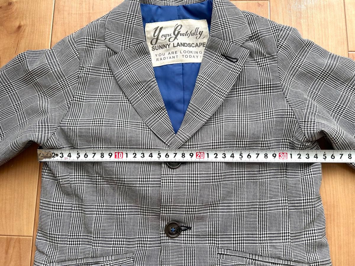 サニーランドスケープ キッズ フォーマル ジャケット120センチ 男の子  グレー  グレンチェック スーツ