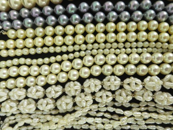 アクセサリー まとめ ネックレス ブレスレット 真珠 淡水パール 貝パール 銀製金具 シルバー ゴールド金具 装飾品 50本セットの画像7