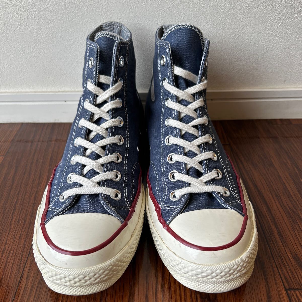 CONVERSE コンバース CT70 チャックテイラー オールスター HI 希少 デニム インディゴ US8 26.5cm 旧ヒールパッチ トリコロールパッチの画像1