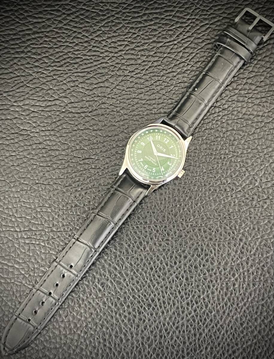◆激熱人気◆ 美品 ORIS オリス 1970'S ヴィンテージ 腕時計 メンズ手巻き アンティーク スイス 文字盤メタリックグリーン 3の画像5