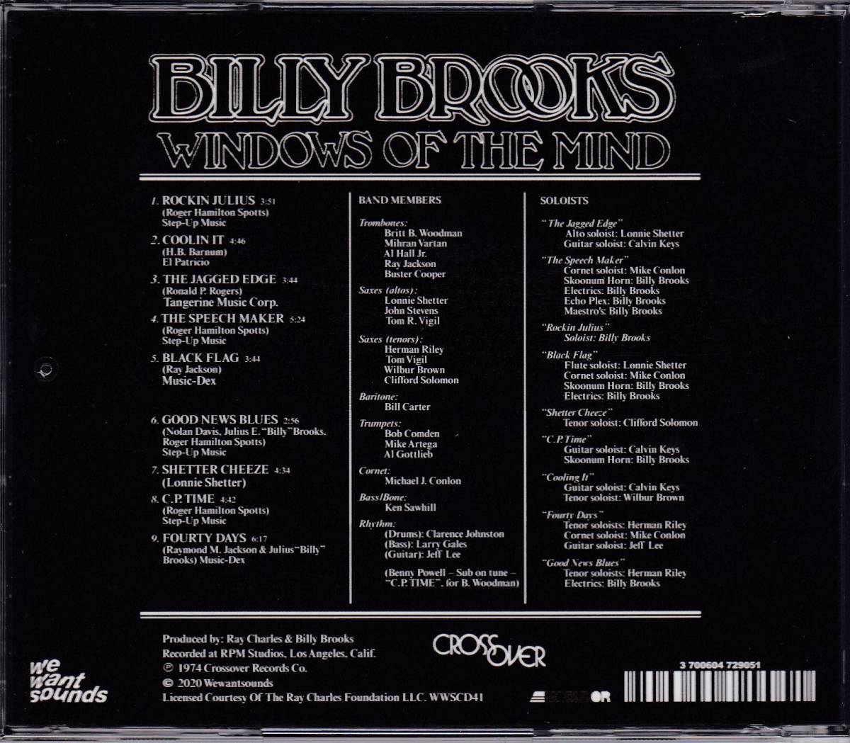 Rare Groove/Jazz Funk■BILLY BROOKS / Windows Of The Mind (1974) 廃盤 AtoZディスクガイド掲載作!! 世界初CD化!! Calvin Keys(g)共演の画像2