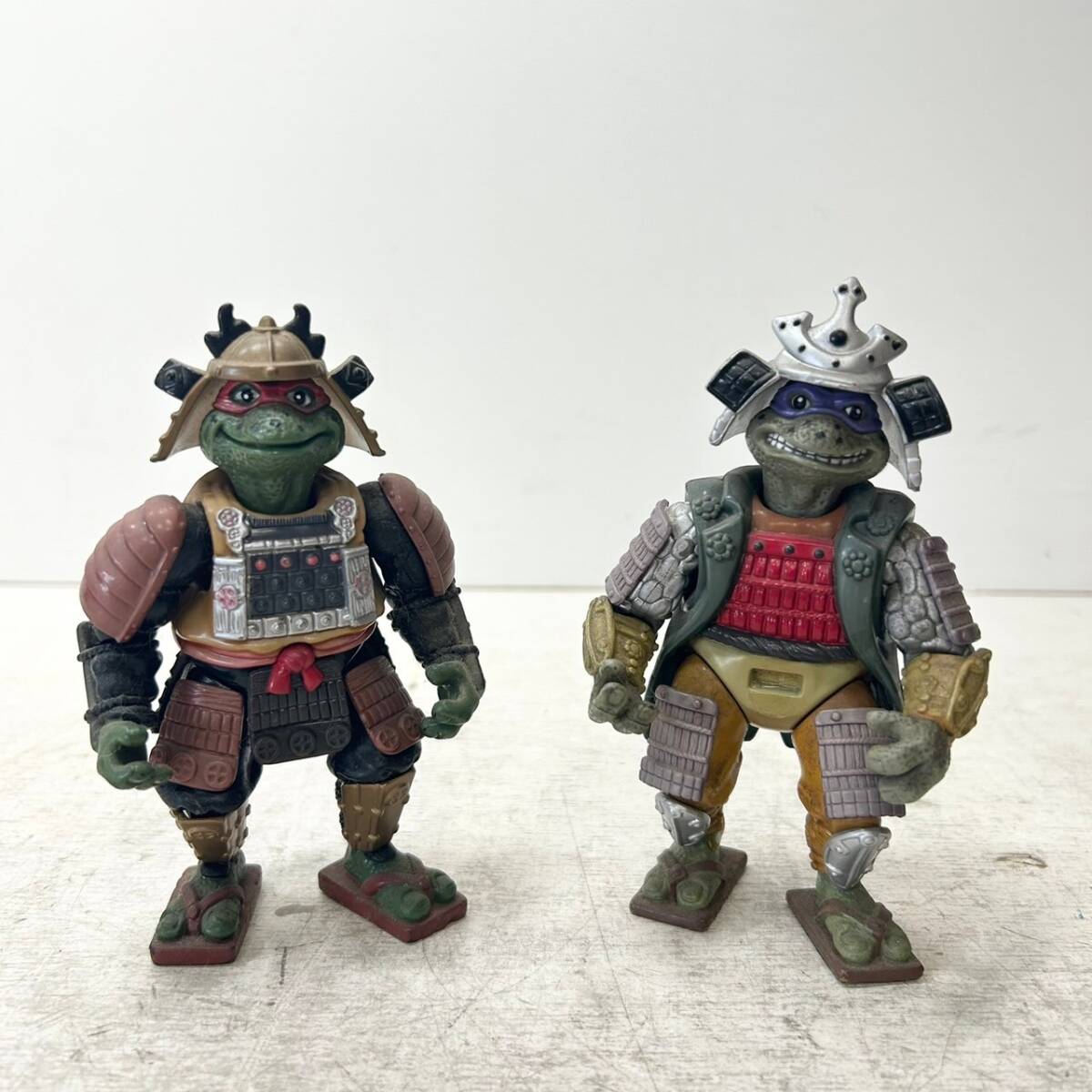 D22▲当時物 サムライ タートルズ フィギュア 2体 まとめ セット 旧 タカラ TMNT Teenage Mutant Ninja Turtles samurai figureの画像1