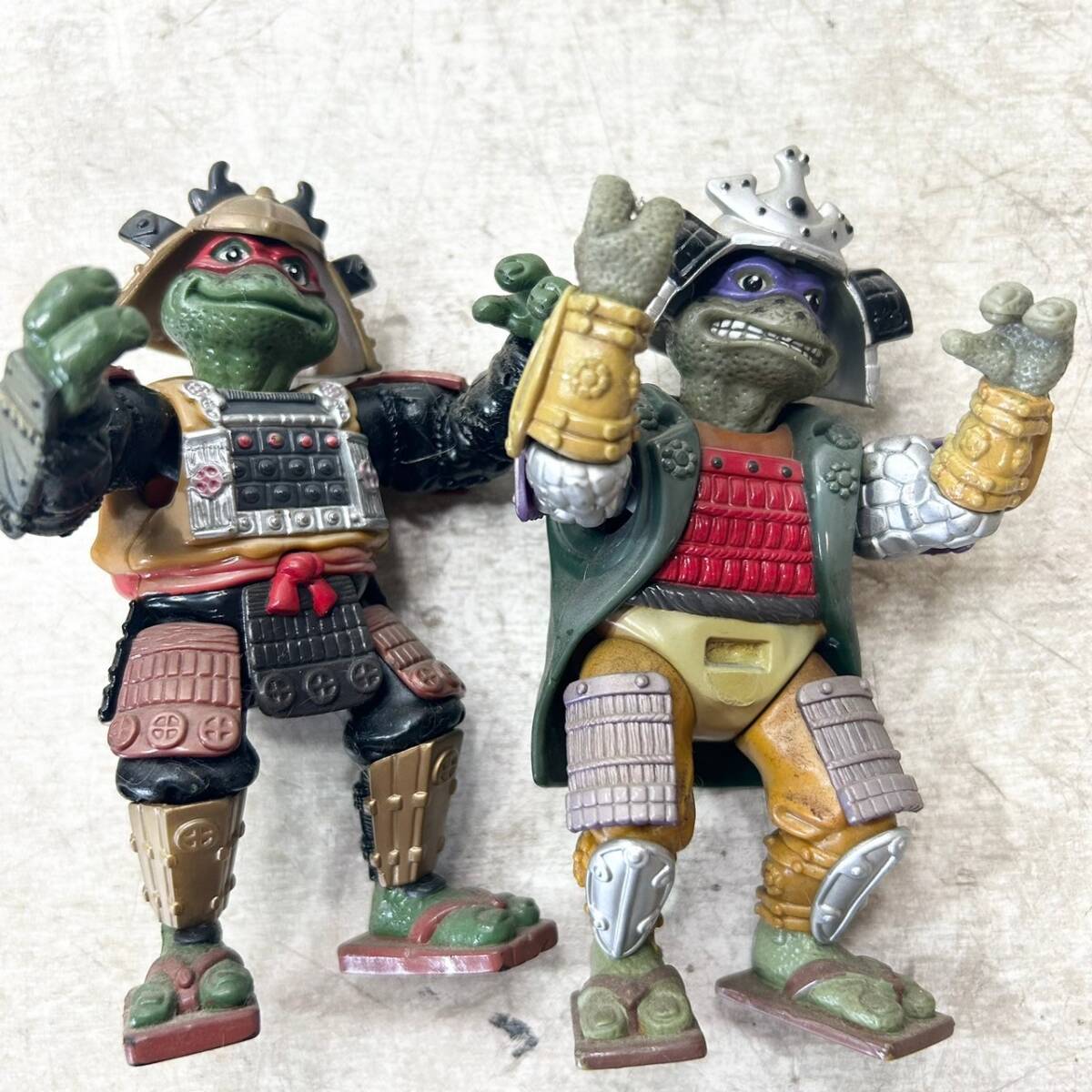 D22▲当時物 サムライ タートルズ フィギュア 2体 まとめ セット 旧 タカラ TMNT Teenage Mutant Ninja Turtles samurai figureの画像4