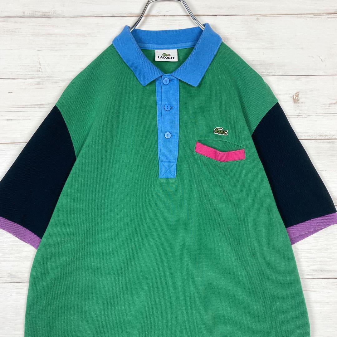 【極希少】LACOSTE☆ラコステ☆半袖ポロシャツ☆ワニ刺繍☆グリーン☆5 _画像4