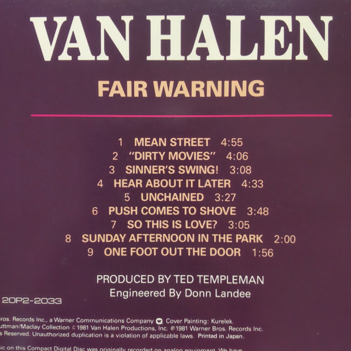 国内盤2CD ヴァン・ヘイレン 伝説の爆撃機 ＆ 戒厳令 Van Helen Van Helen Ⅱ & Fair Warning_画像4