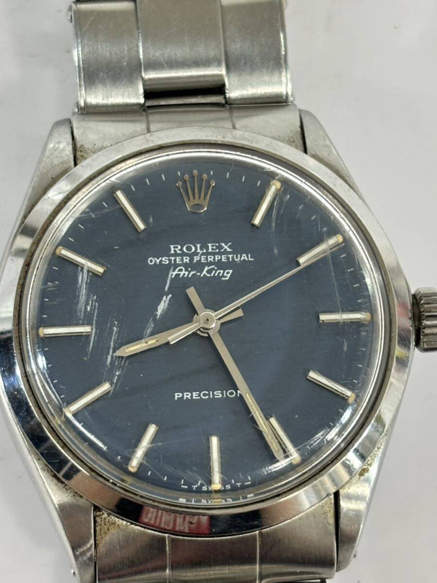稼働品 Rolex ロレックス AIR KING エアキング 自動巻き 腕時計 5500 シルバー OYSTERPERPETUALの画像6