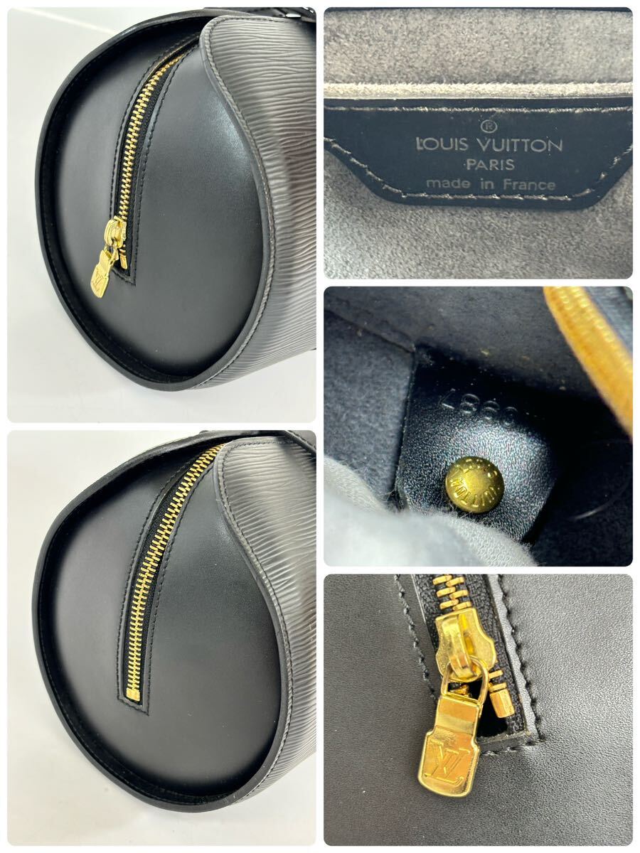LOUIS VUITTON ルイ ヴィトン エピ スフロ ハンドバッグ ショルダーバッグ ポーチ付 レザー ノワール 黒 ブラック ゴールド金具 M52222 の画像7