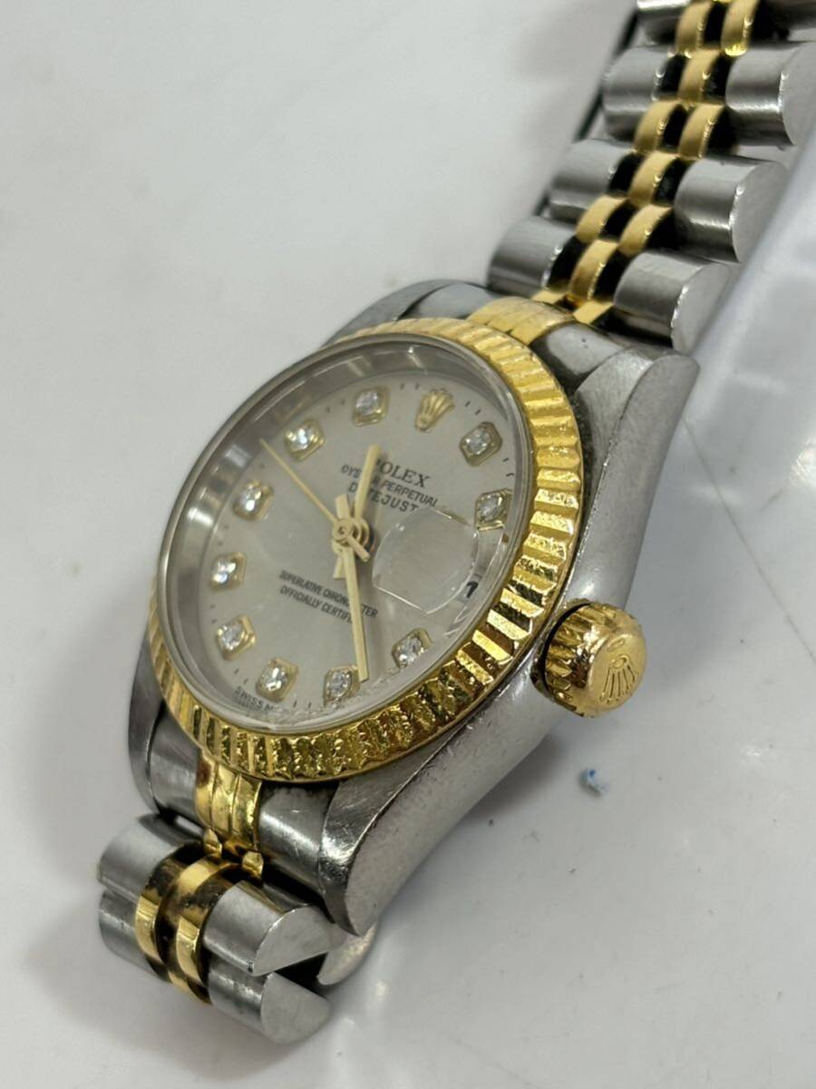 稼働品　Rolex ロレックス　DATE JUST デイトジャスト　自動巻き 腕時計 69173 ゴールド シルバー　OYSTERPERPETUAL U番 コンビ 10Pダイヤ_画像4