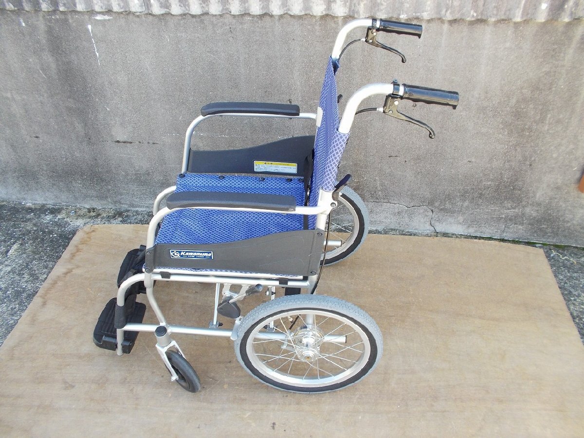 TS-24-0329-02 【カワムラサイクル】介助用 軽量車椅子 ふわりす KF16-40SB（キズ有）_画像7