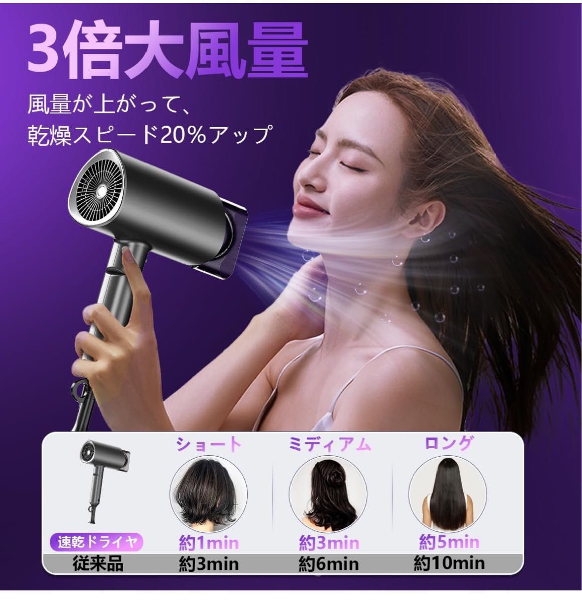 Amazon価格39,800円 ヘアドライヤー マイナスイオン 速乾 大風量