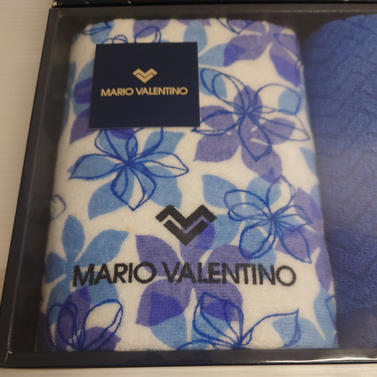 T★1円〜保管品 MARIO VALENTINO マリオバレンチノ フェイスタオル ウォッシュタオル 2枚まとめ 一部保管シミ有りの画像3