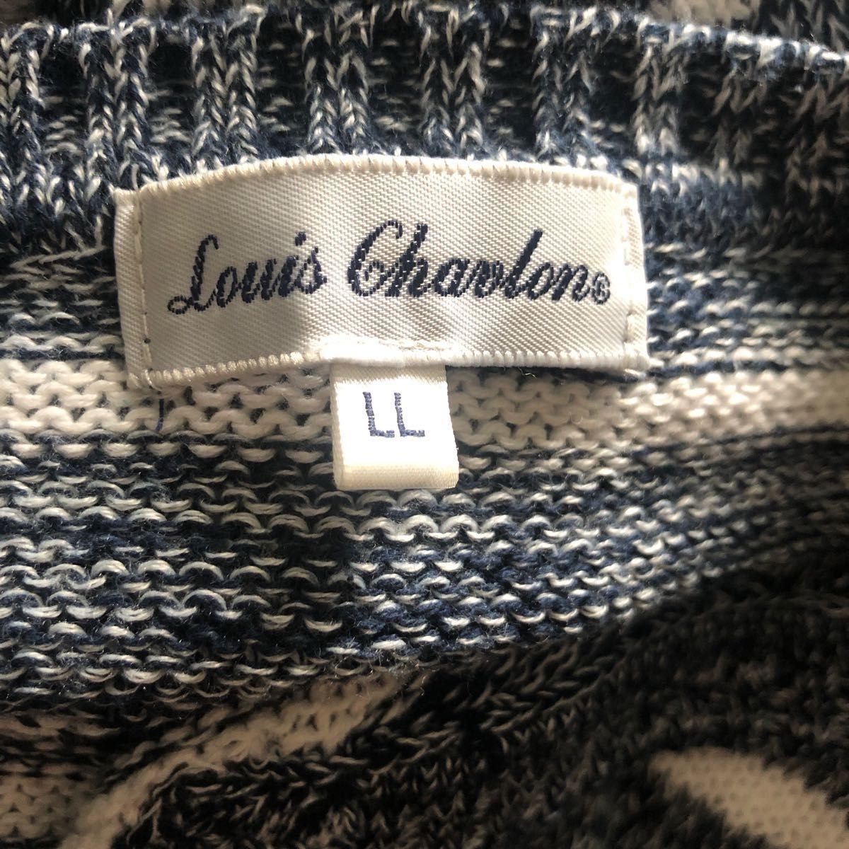 Louis charmstrong/ストライプセーター Vネックセーター ニットメンズ ニットセーター トップス 古着 ボーダー