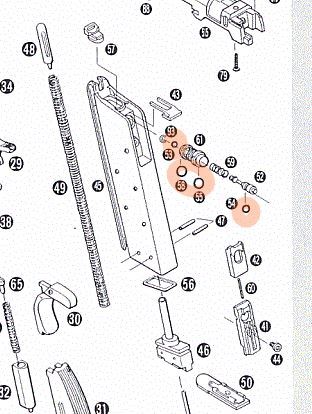 WA セットF 1911 ハイキャパ Rタイプ アルミバルブ（塗装無し） 放出バルブ用Oリング ウエスタンアームズ ガスブロ ガスガン の画像4