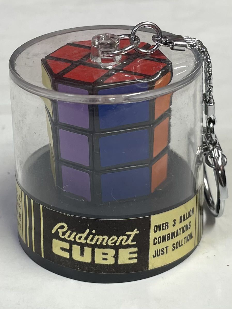 昭和レトロ 当時物 立体パズル rudiment cube 八角形 キーホルダー 経年保管品 検・ルービックキューブ パチモノ デッドストック の画像1