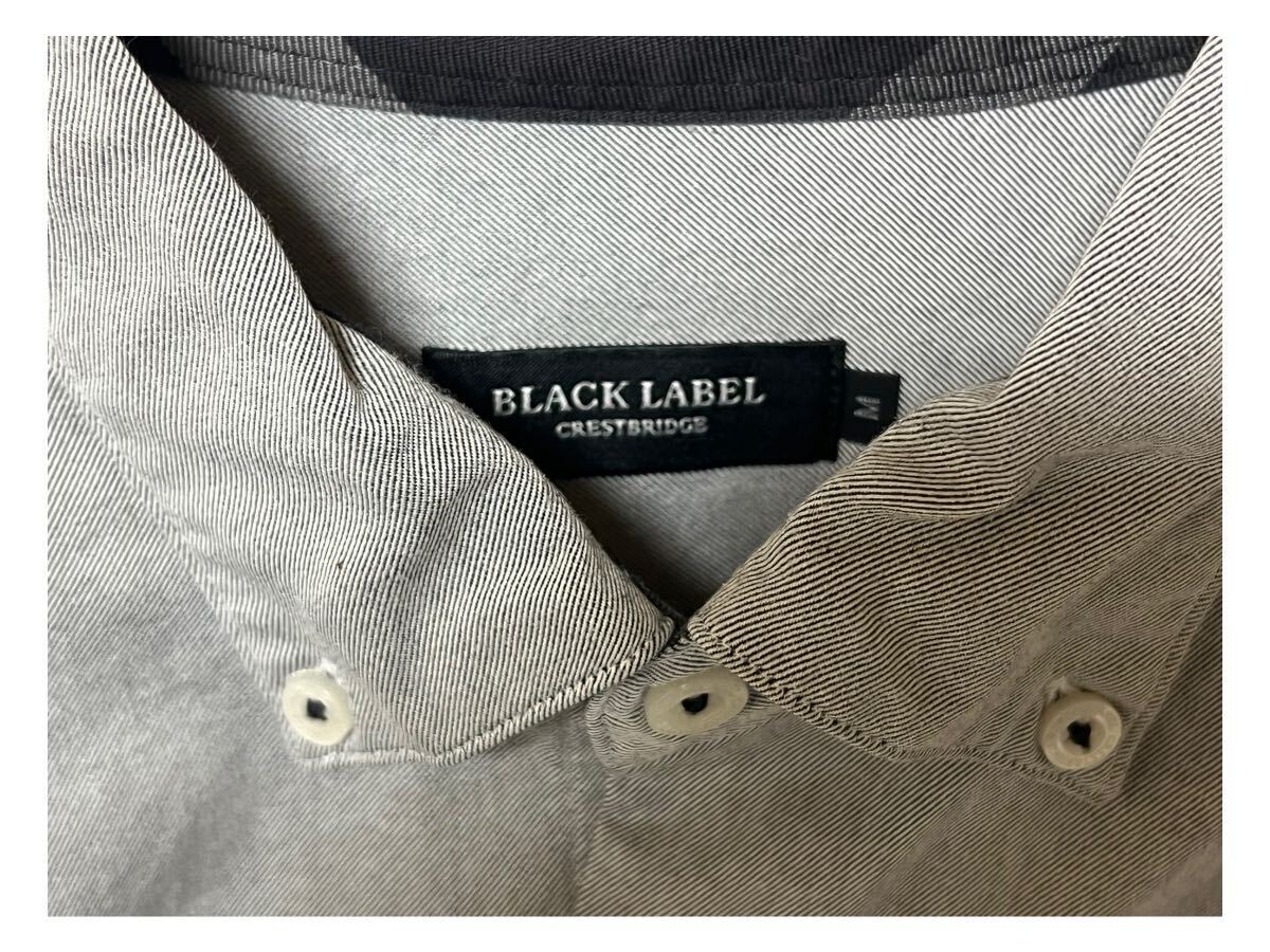 【送料無料】ブラック レーベル 長袖 シャツ グレー ボタンダウン コットン100 BLACK LABEL CRESTBRIDGEの画像3