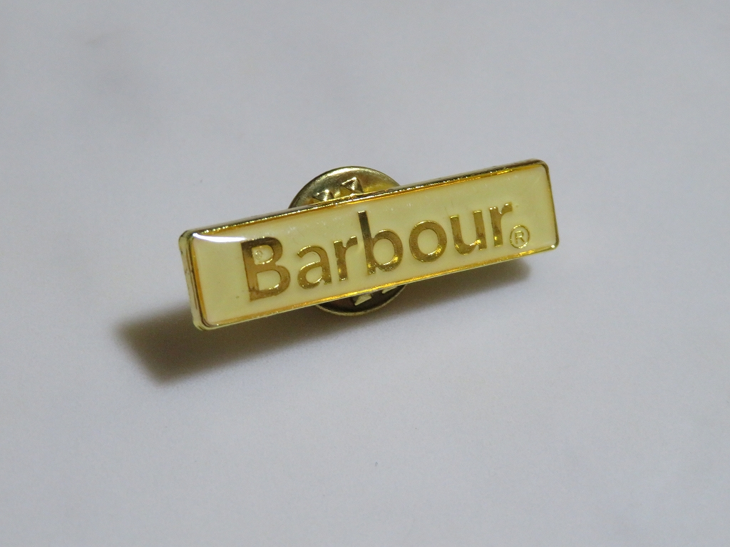 Barbour バブアー ピンバッチ ピンズ ホワイト×ゴールドの画像1