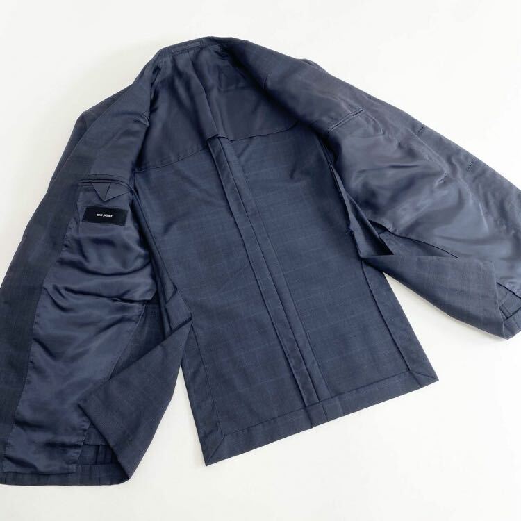 50c23 RING JACKET リングヂャケット 2B スーツ セットアップ 46 チェック ネイビー 日本製 フォーマル ビジネス_画像3