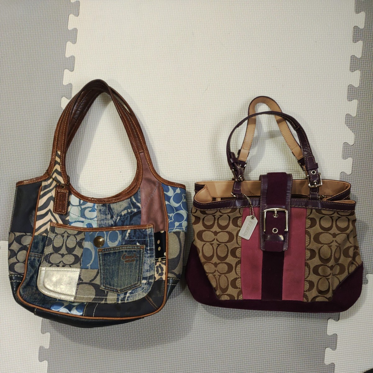 COACH handbag shoulder bag 13 point summarize Coach signature bag shoulder 100 jpy start 