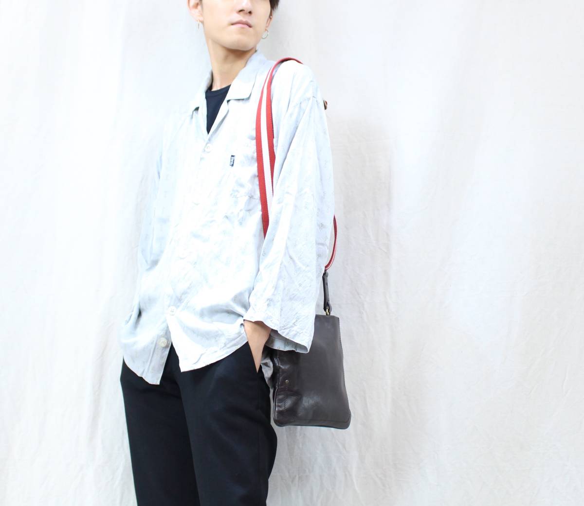 BALLY LINE LEATHER SHOULDER BAG/バリーラインレザーショルダーバッグ