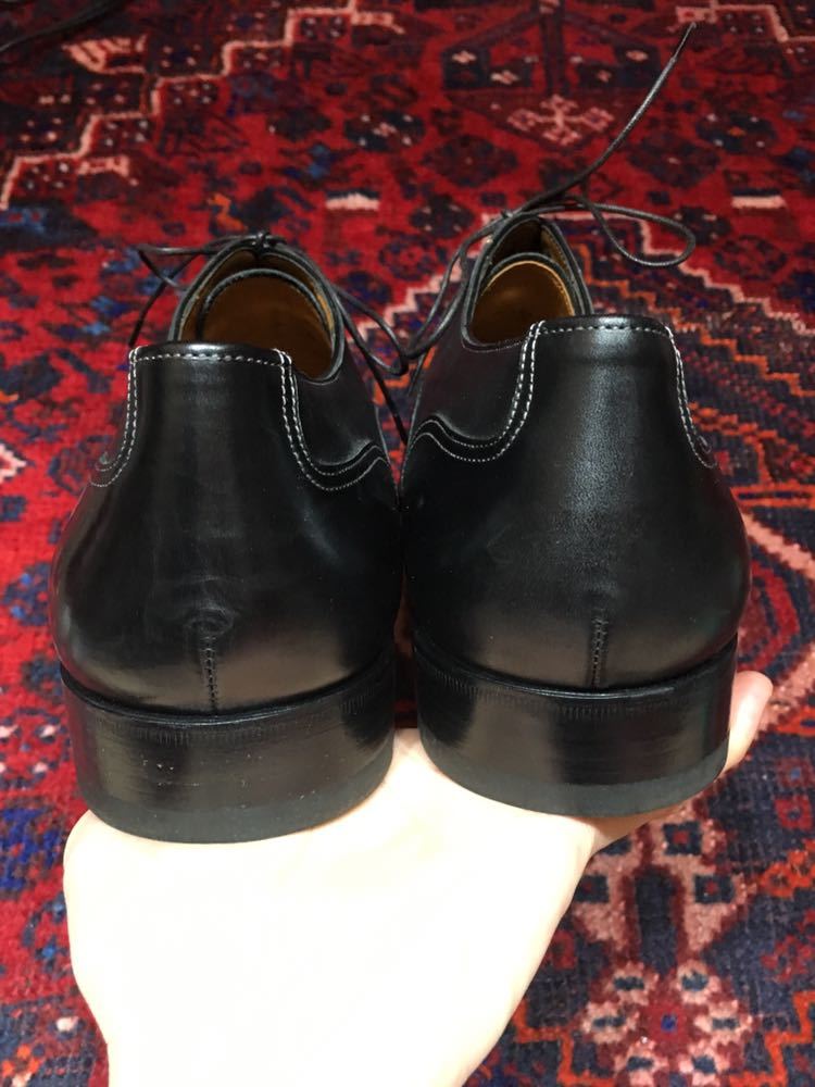 試着程度 SANTONI 7653 LEATHER STRAIGHT SHOES MADE IN ITALY/サントーニレザーストレートチップシューズ_画像7