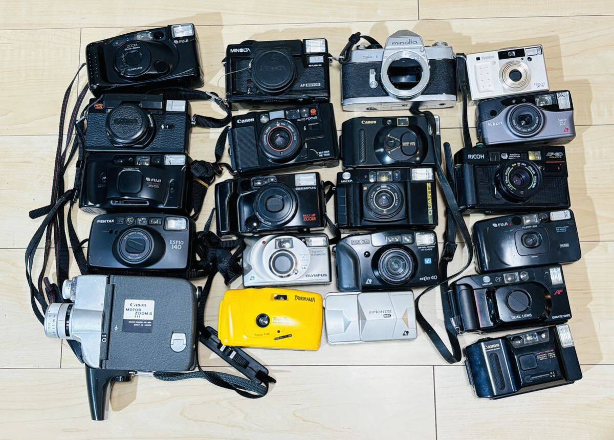 1円～ まとめ売り コンパクトカメラ 計21台 Canon、Nikon、FUJIFILM、OLYMPUS、PENTAX、Konica、MINOLTA等 カメラまとめの画像1