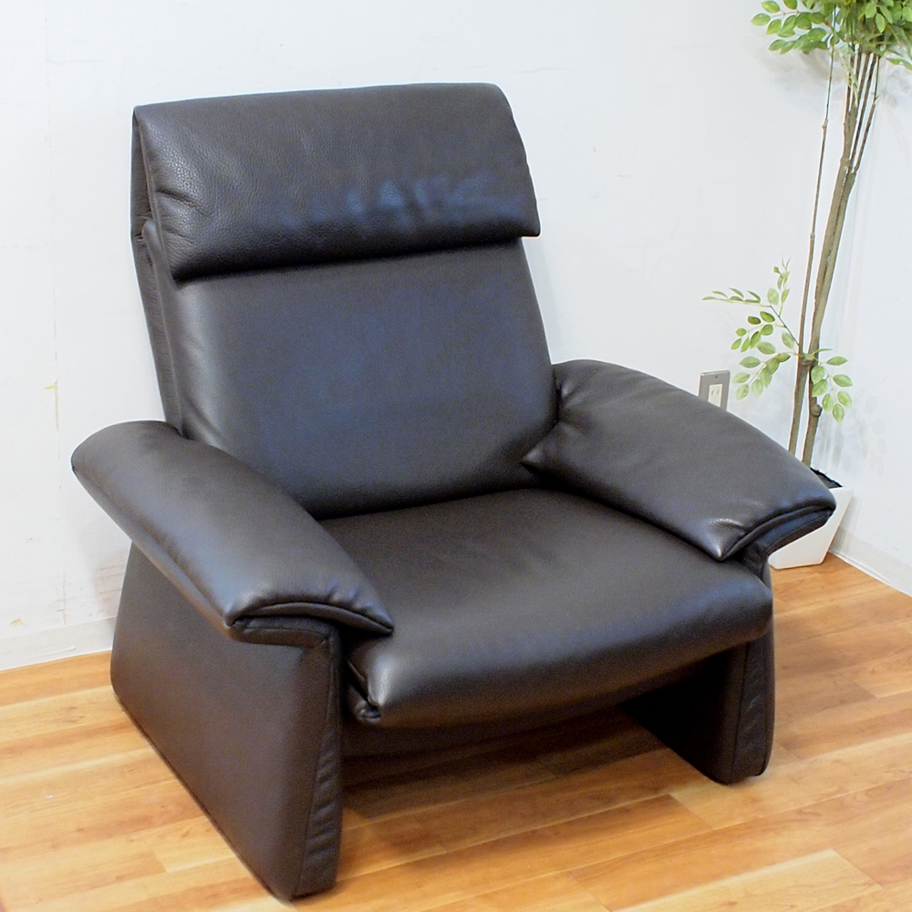  current model beautiful goods L po/erporugano/Lugano 107 ten thousand total leather reclining sofa personal chair 1 seater . Luger no