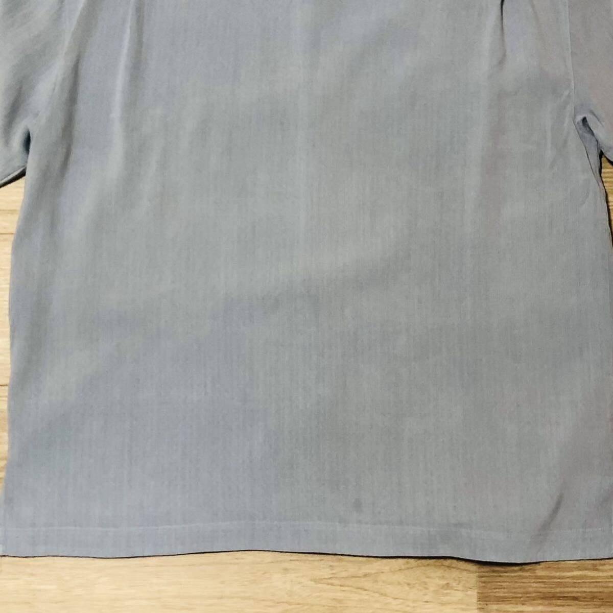 【送料無料】The Hawaiian Original Hillo Hattieシルク100%アロハシャツ青 メンズXLサイズ ハワイアン半袖シャツ絹の画像9