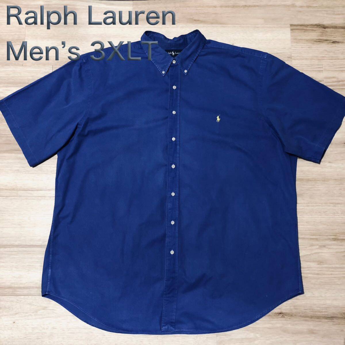 【送料無料】Ralph Lauren 半袖シャツ青　メンズ3XLTサイズ　ラルフローレン大きいビッグサイズ_画像1