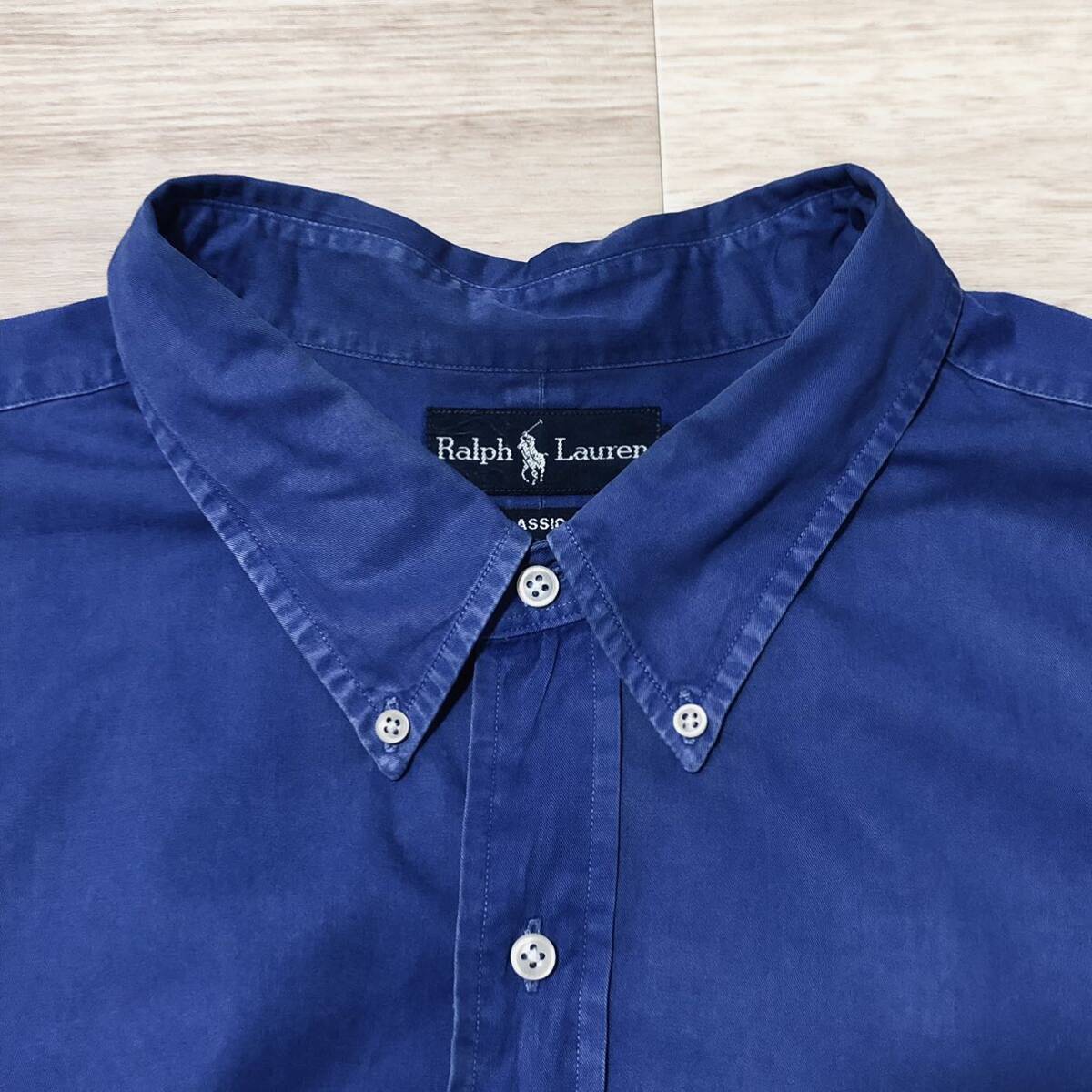 【送料無料】Ralph Lauren 半袖シャツ青　メンズ3XLTサイズ　ラルフローレン大きいビッグサイズ_画像6