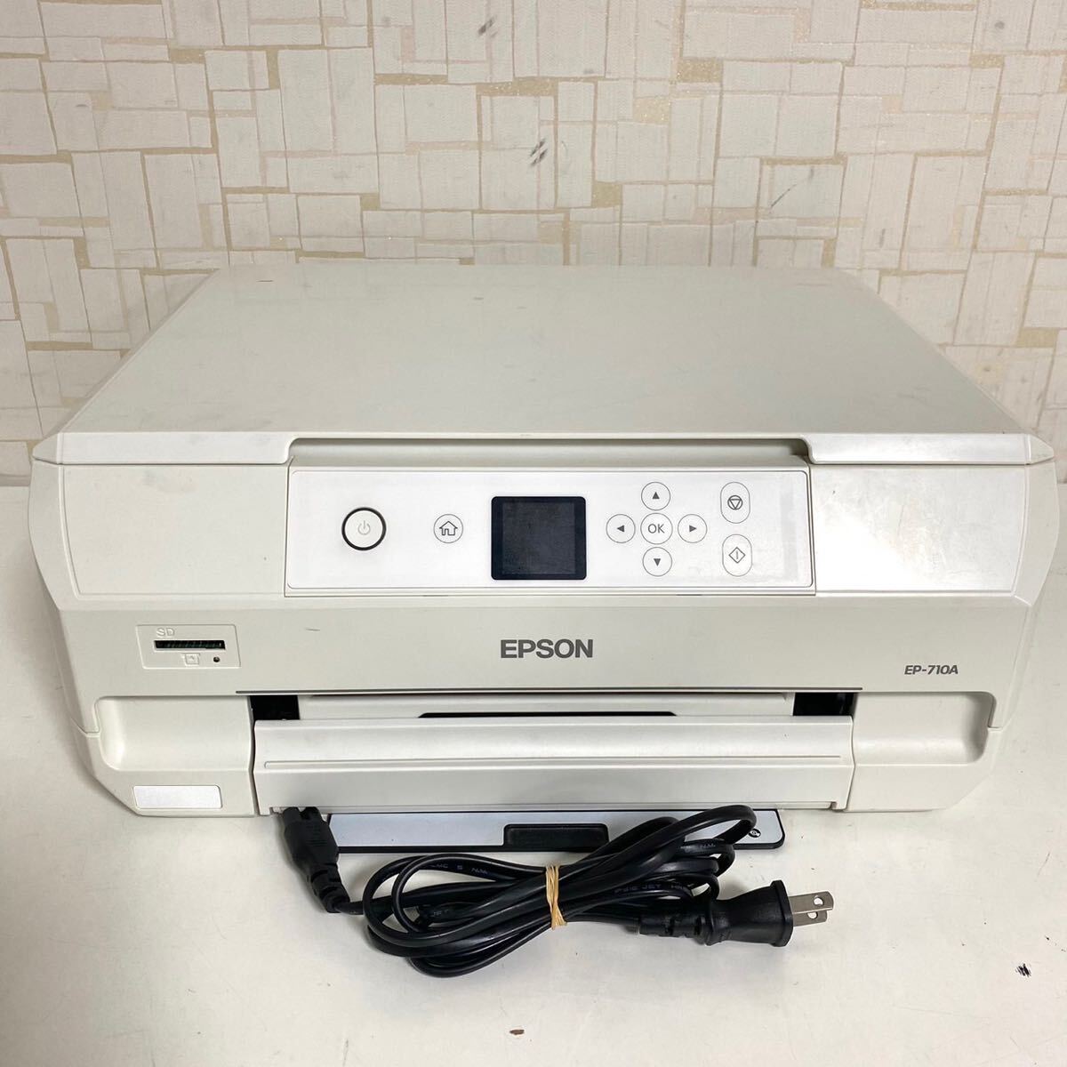 EPSON エプソン インクジェットプリンター EP-710A ホワイト 本体 通電確認済み 現状品 ジャンク Y-040502-51_画像1