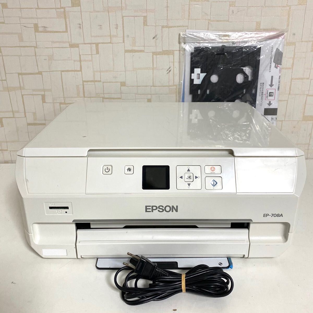EPSON エプソン インクジェットプリンター EP-708A 本体 ホワイト 現状品 ジャンク y-04501-50_画像1