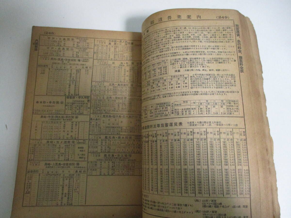 38か6157す　ジャンク時刻表 昭和17年7月号 時間表 鉄道省編集　1942年　表紙・裏表紙欠、ヤケシミ、折れ破れ等傷み、カビ臭、濡れ跡有_画像2