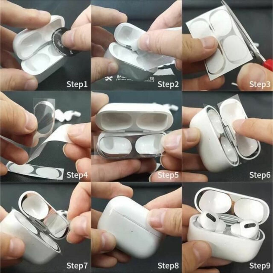 AirPods Pro DUST-PROOF FILM 　金属粉侵入ガード 防塵　シルバー_画像5