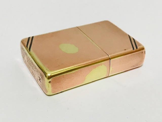 ZIPPO ジッポ ダイアゴナルライン フラットトップ 1937 レプリカ オイルライター 1994年製 着火OK 真鍮 Solid brass 喫煙具の画像9