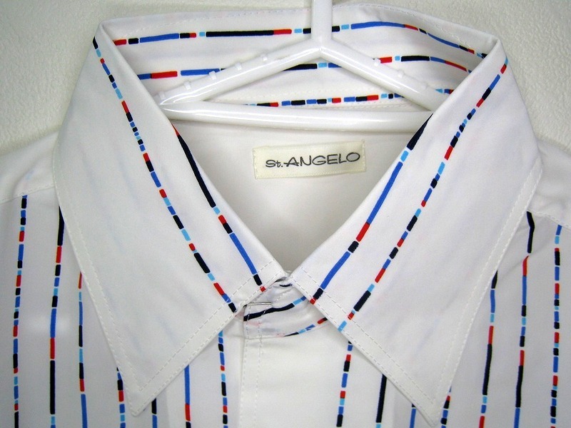 【タグ付き 未使用】St.ANGELO セントアンジェロ Ｌサイズ 長袖 薄手 メンズシャツ ヴィンテージ　ポリエステル100％_画像2
