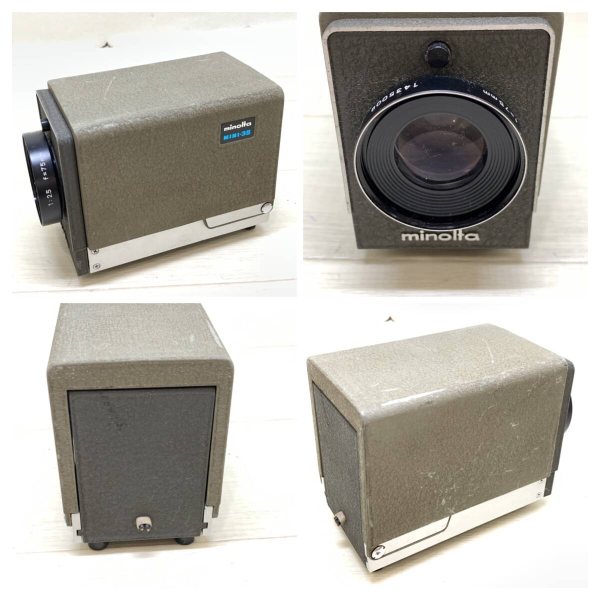 ■MINOLTA MINI-35 ミノルタ スライト映写機 レンズ 1：2.5 f=75mm レトロ カメラ ジャンク品■C41742の画像2