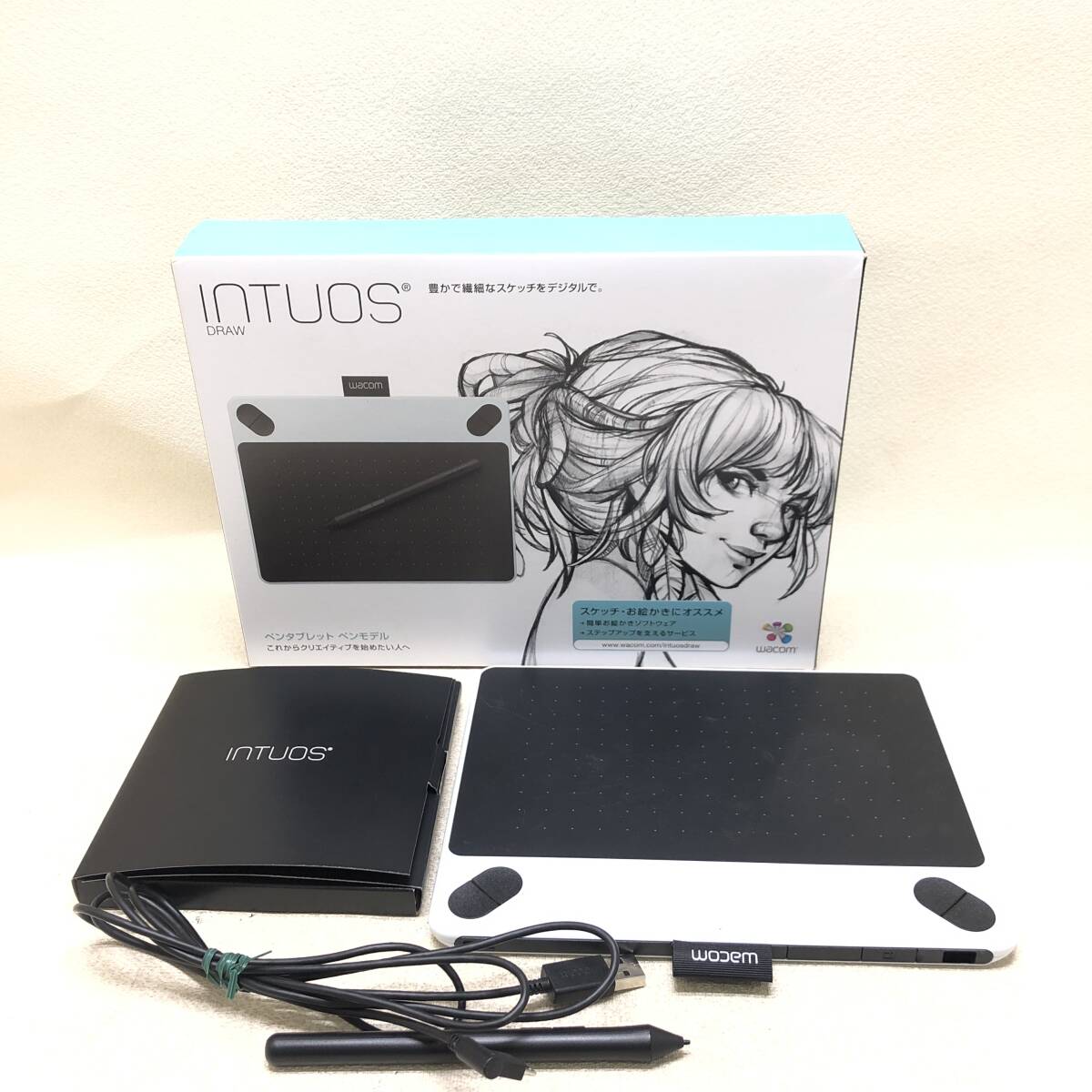 △ワコム Intuos Draw small ペンタブレット ペンモデル お絵かき スケッチ デジタル 編集 PC周辺機器 通電確認済 現状品△K73253の画像1