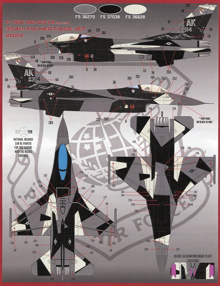 1/48 ファーボールデカール PACAF(太平洋航空軍)の F-16Cの画像7