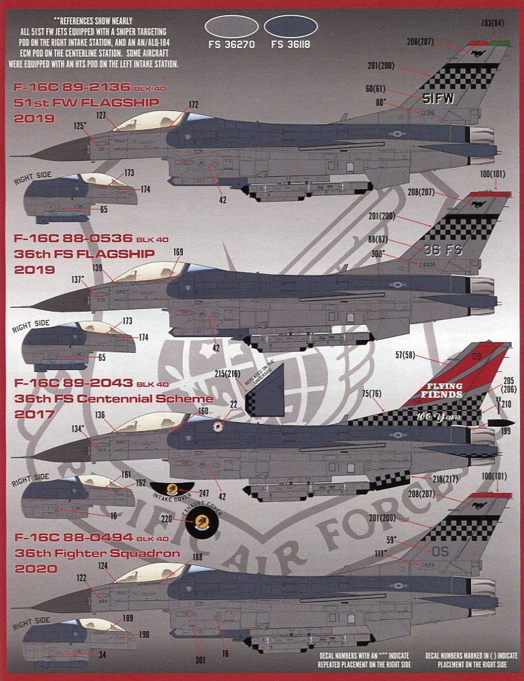 1/48 ファーボールデカール PACAF(太平洋航空軍)の F-16Cの画像6