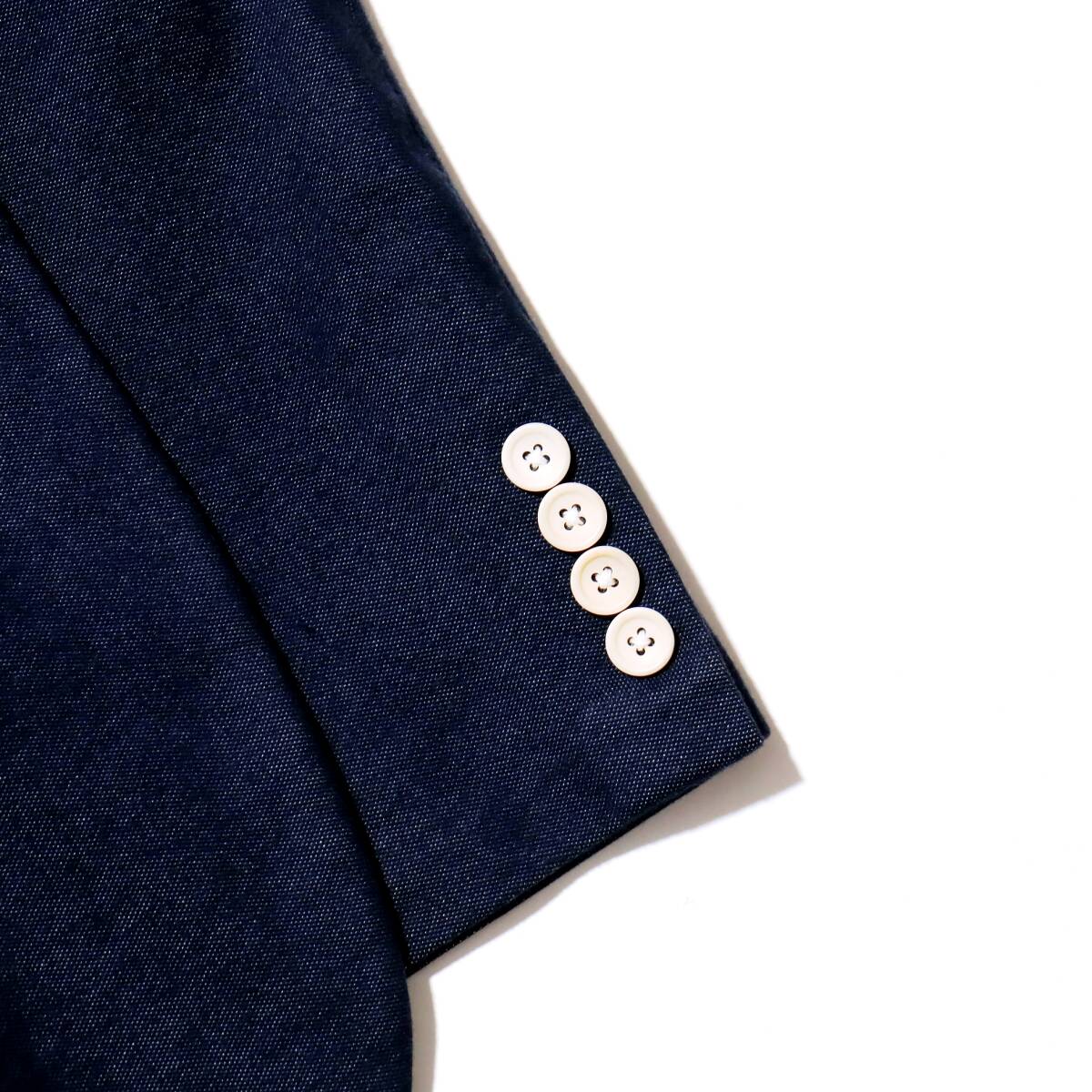 大人の粋を纏う◎春夏「ブルックスブラザーズ」1818 Milano 優美なインディゴネイビー色◎紺ブレザー テーラードジャケット 紺ブレ 38S Mの画像7