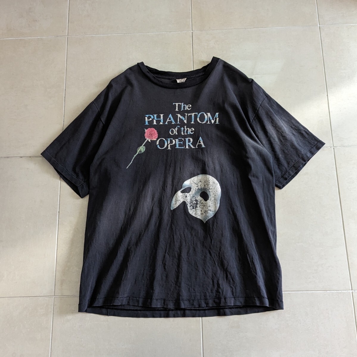 90s USA製 オペラ座の怪人 Tシャツ シングルステッチ ブラック　XL_画像3